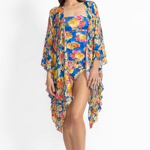 Johnny Was Multicolor Floral Women's Kimono